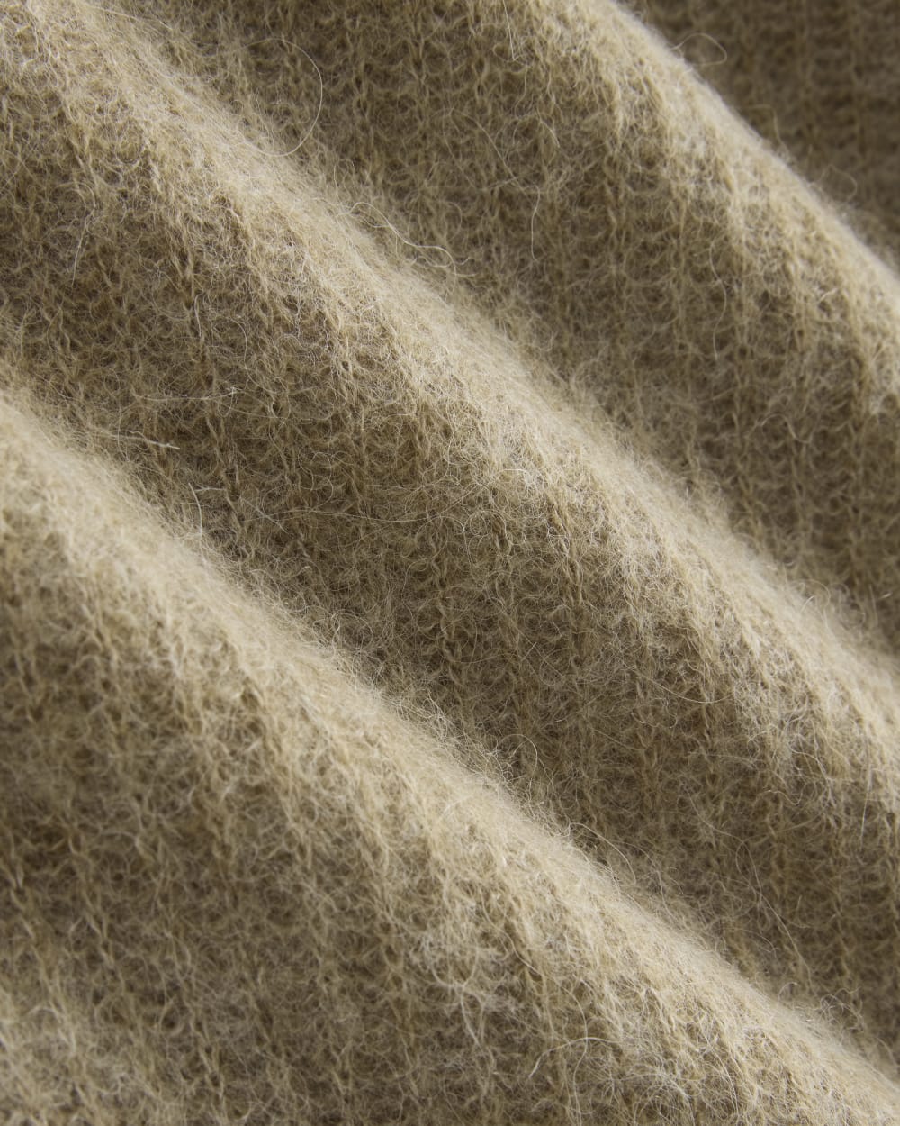 The Cocoon Crew in Alpaca in Dark Heathered Camel — detail view