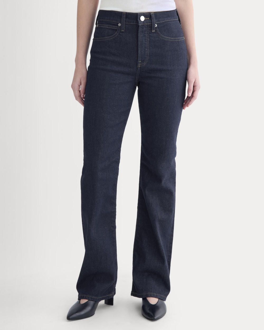 High-Rise Slim Bootcut Jean in Pure Blue — detail view