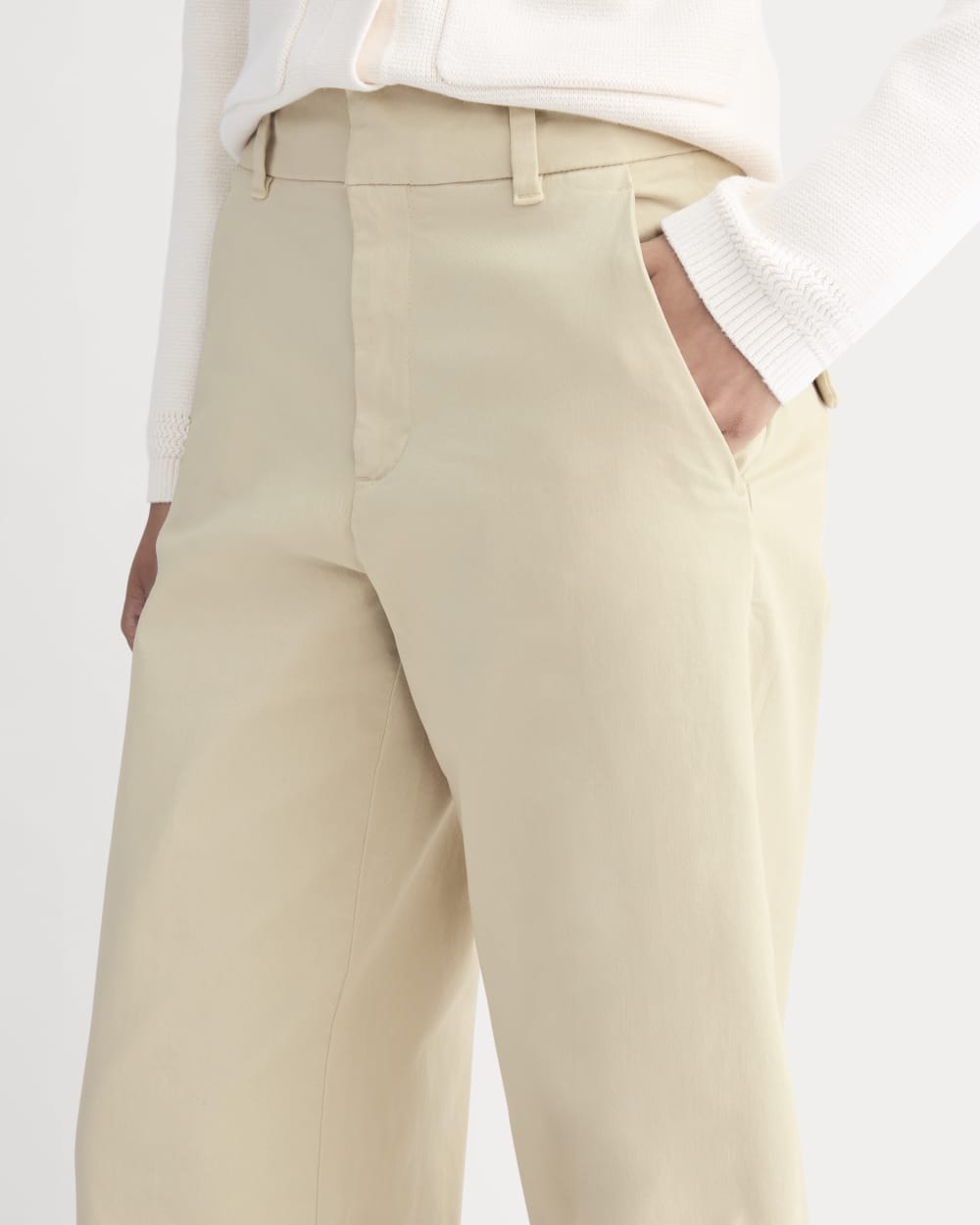 Cotton Twill Chino in Peyote — detail view