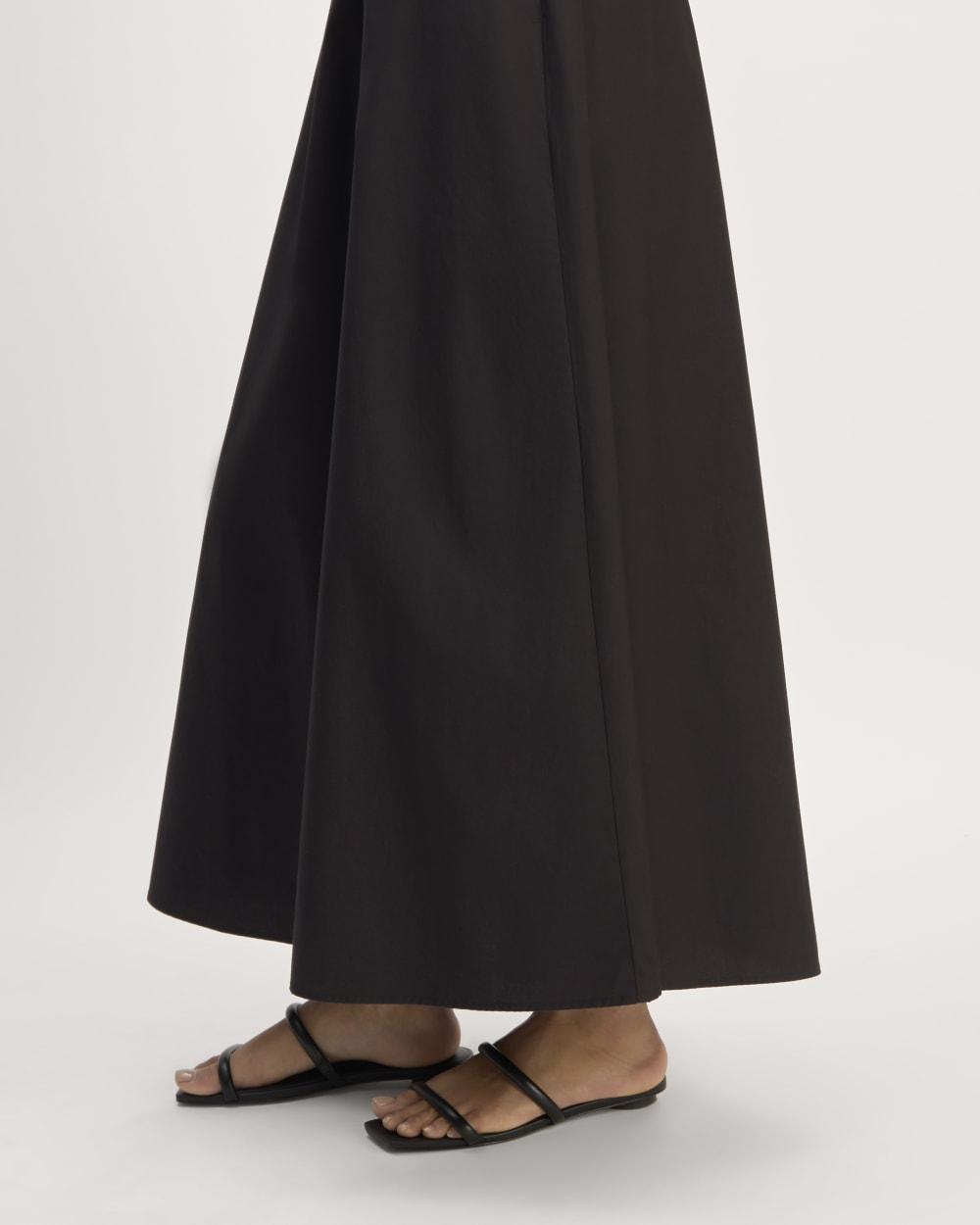 The Supima® Pull-On Maxi Skirt in Black — detail view