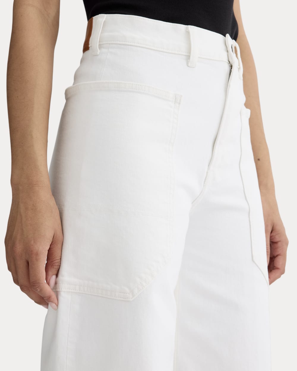 The Way-High® Gardener Cropped Jean in Ecru — detail view