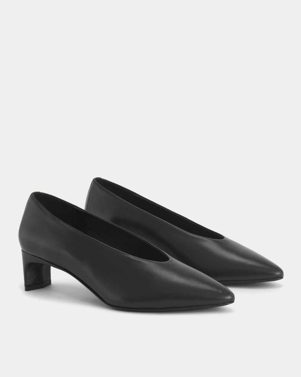 Made in Italy Almond-Toe Pump in Black Leather — alternate view