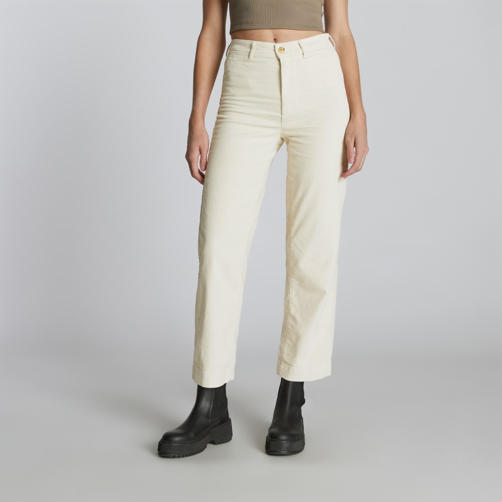 The Corduroy Wide-Leg Pant in Canvas — detail view