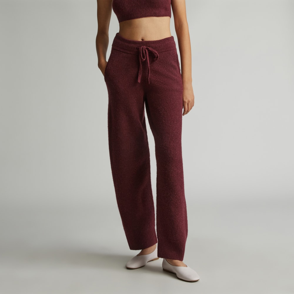 The Cozy-Stretch Wide-Leg Sweatpant in Brandy — front view