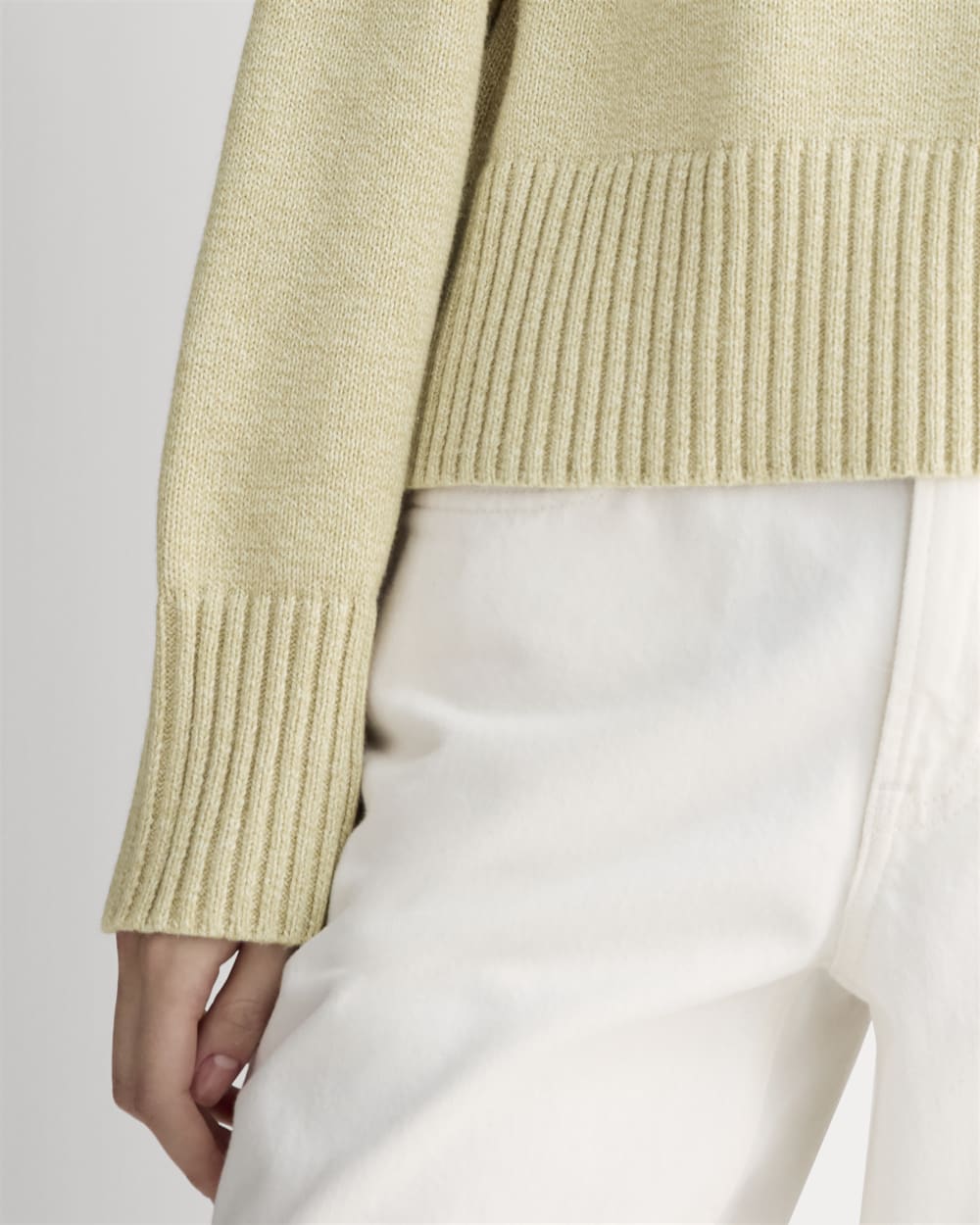 The Boxy Sweater in Everyday Cotton in Mojave Desert / Natural — detail view