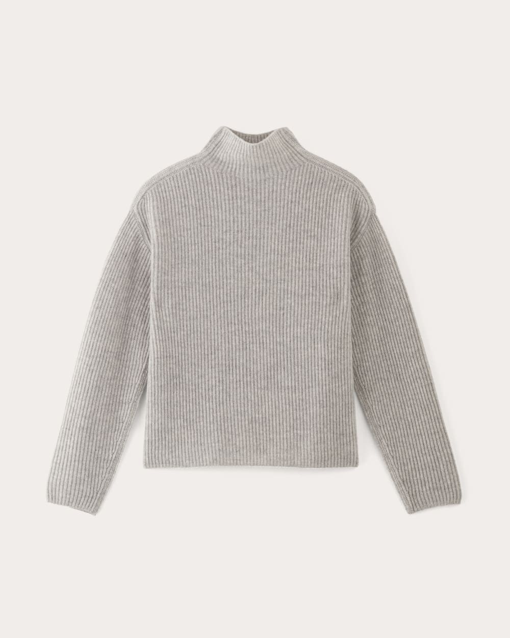 The Fisherman Turtleneck in Wool Cashmere in Light Heather Grey — alternate view