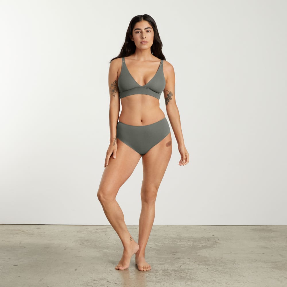 The Invisible High-Rise Thong in Pewter Green — alternate view