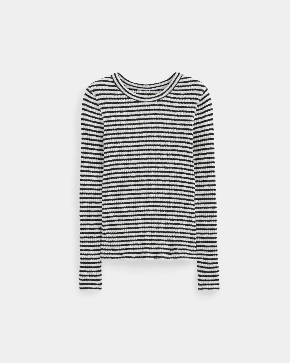 The Cozy Rib Long-Sleeve Tee in Bone / Black — alternate view