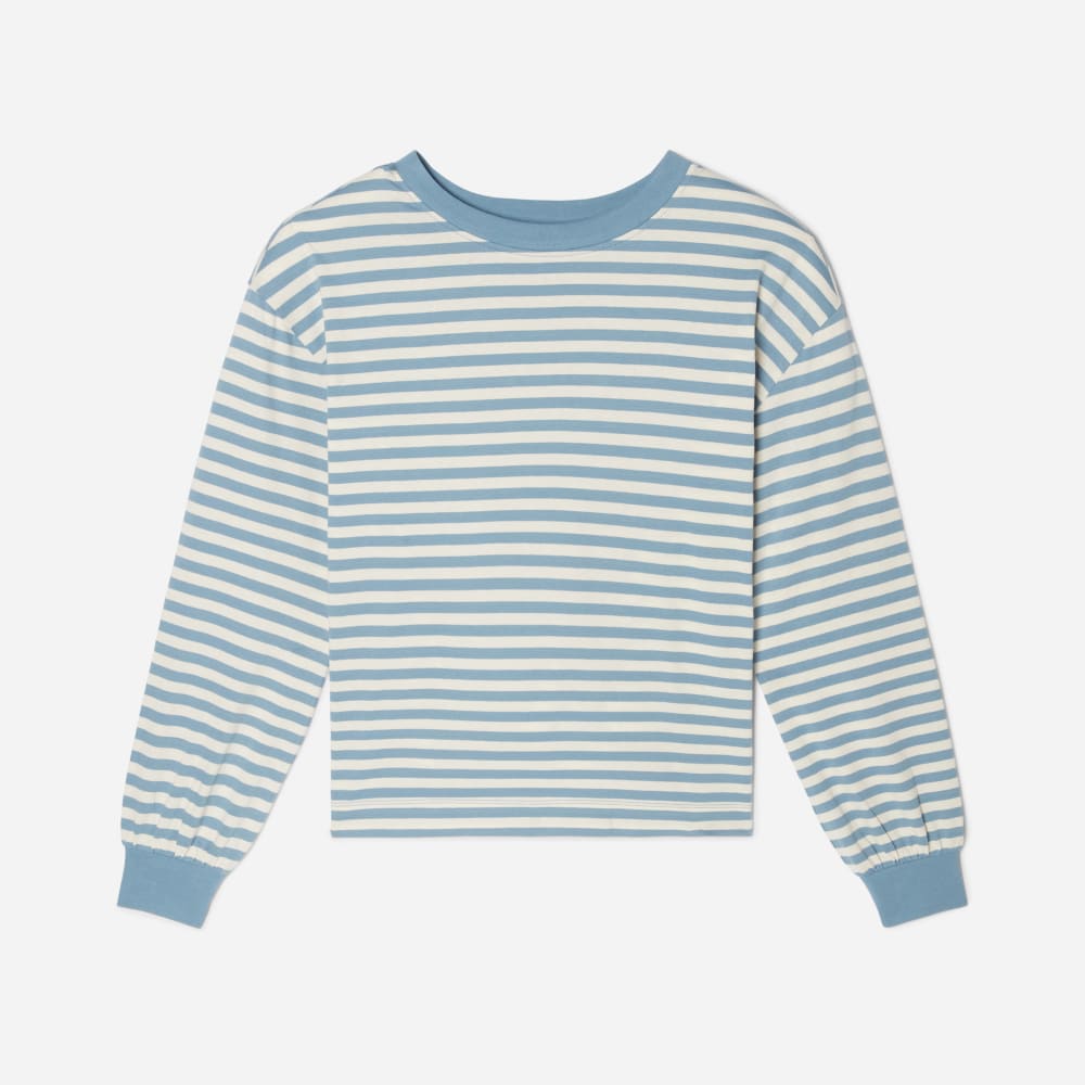 The Organic Cotton Long-Sleeve Tee in Spring Lake / Canvas — front view