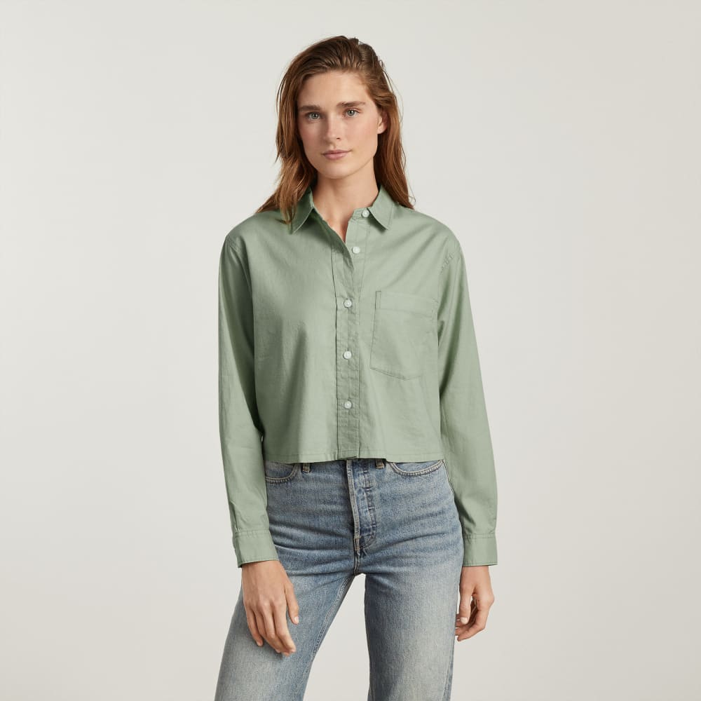 The Way-Short Shirt in Silky Cotton in Laurel — alternate view