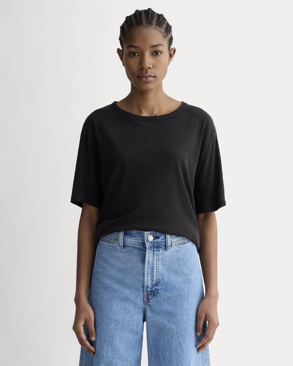 The Air Tee in Black — front view