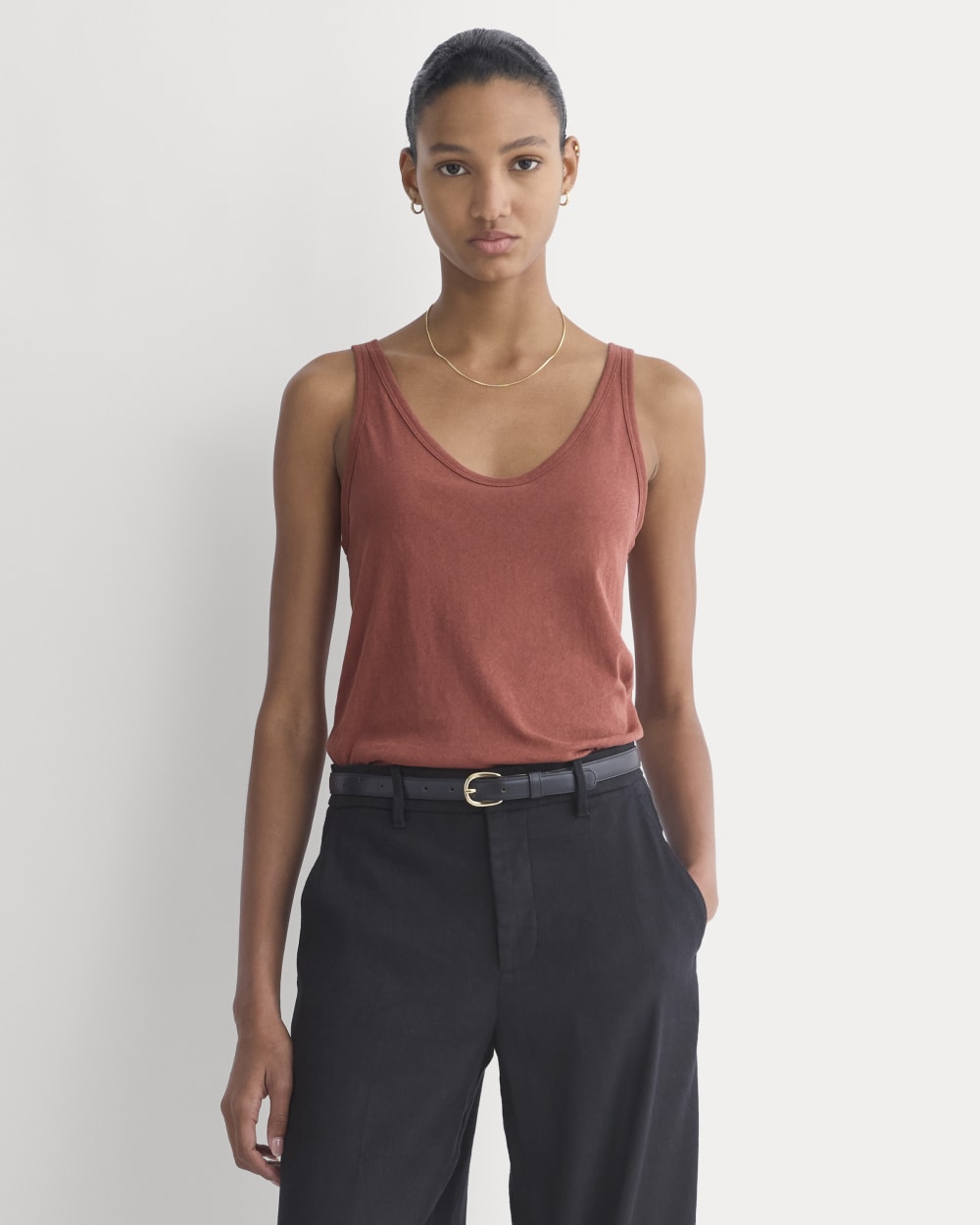 The Air Cami in Henna Red — front view
