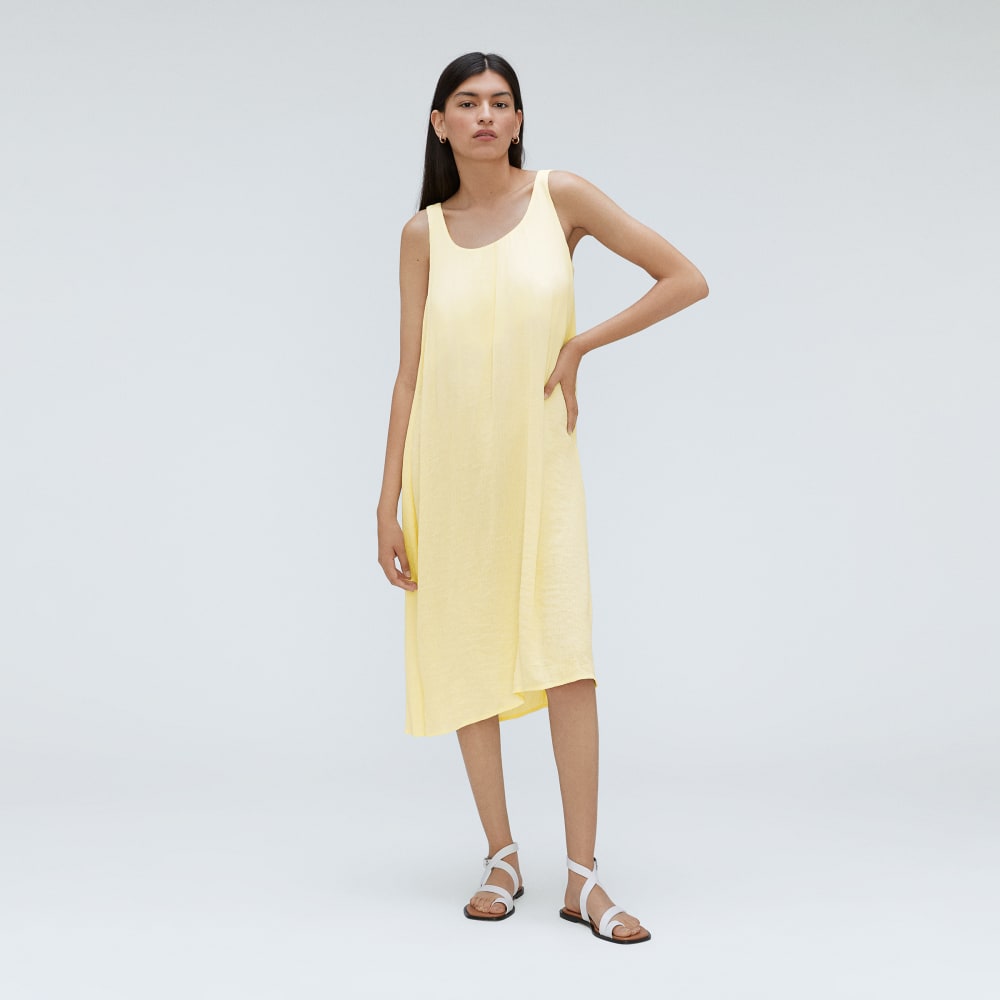 The Naia™ Ripple Tank Dress in Pastel Yellow — alternate view