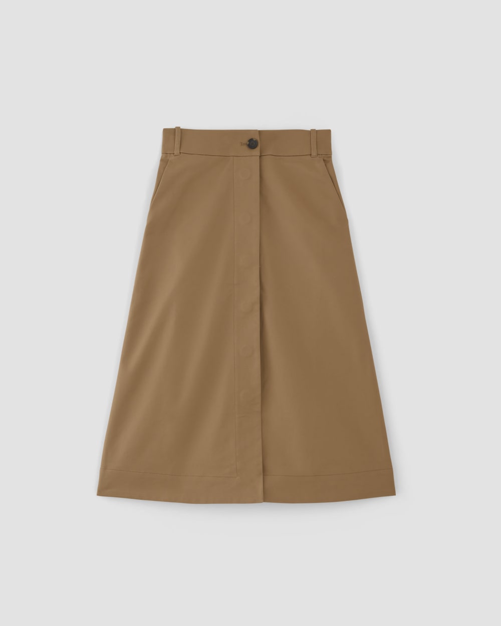 The Structured Cotton A-Line Skirt in Toasted Coconut — alternate view