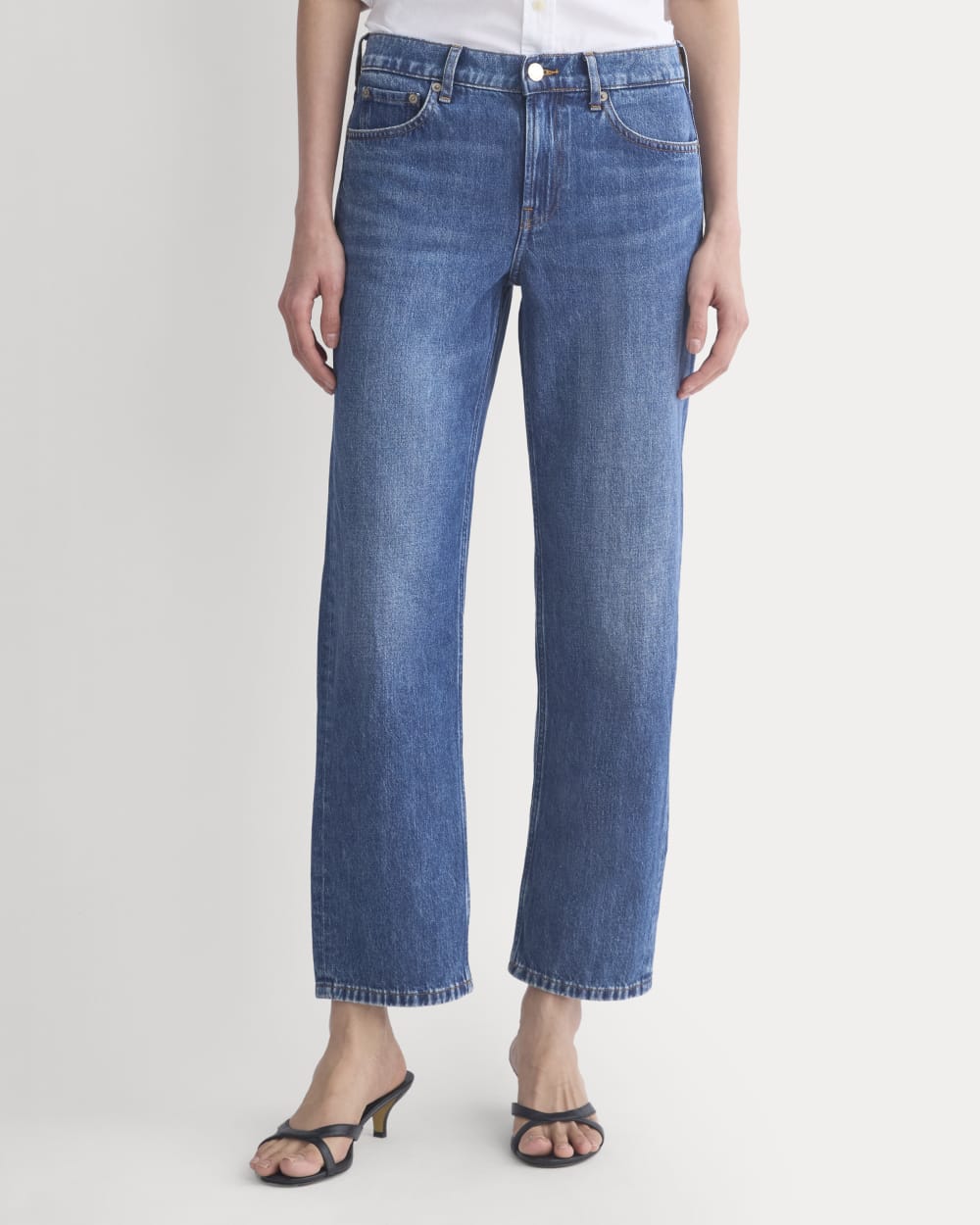 Low-Rise Straight Jean in Dark Indigo — detail view