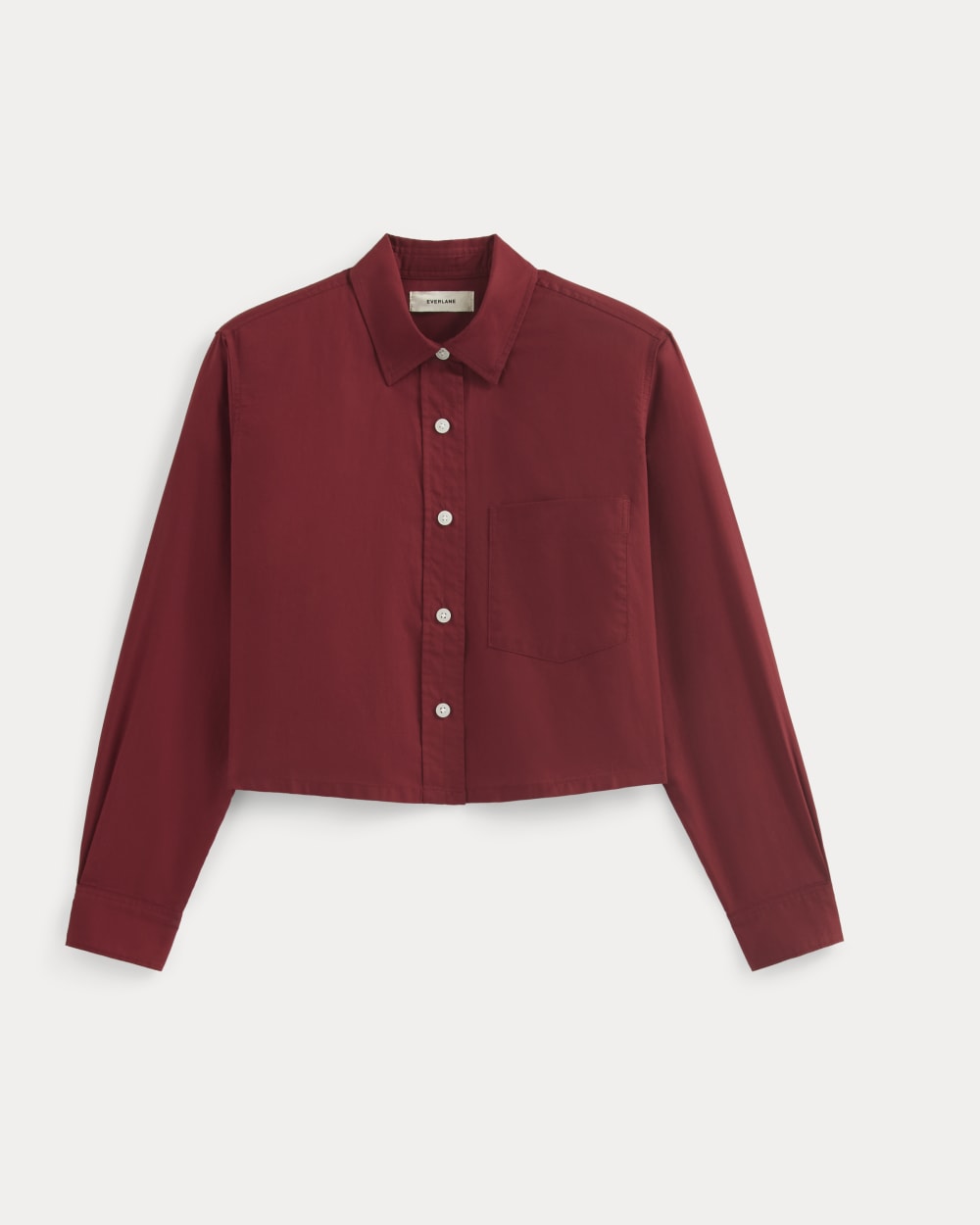 The Way-Short Shirt in Silky Cotton in Merlot — alternate view