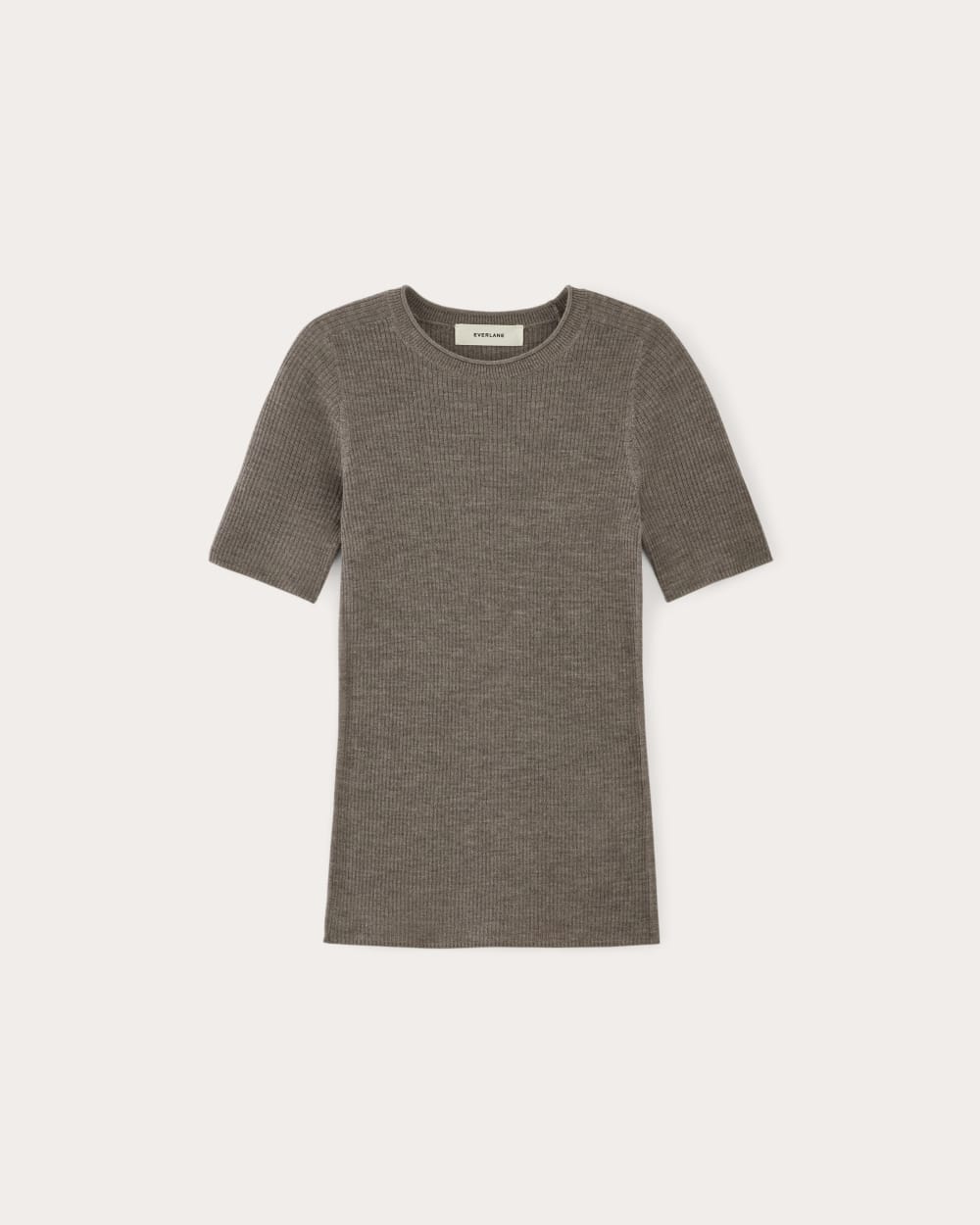The Sweater Tee in Ultrasoft Merino in Heather Cocoa — alternate view