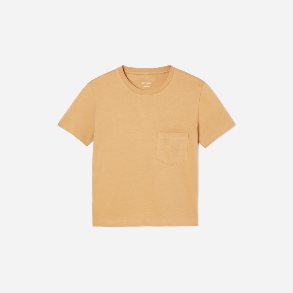 The Box-Cut Tee in Essential Cotton in Iced Coffee — front view