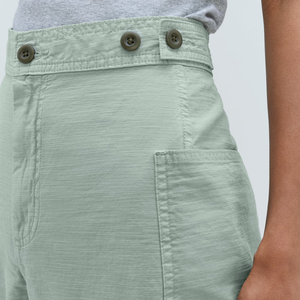 The Fatigue Barrel Pant in Sea Glass — detail view