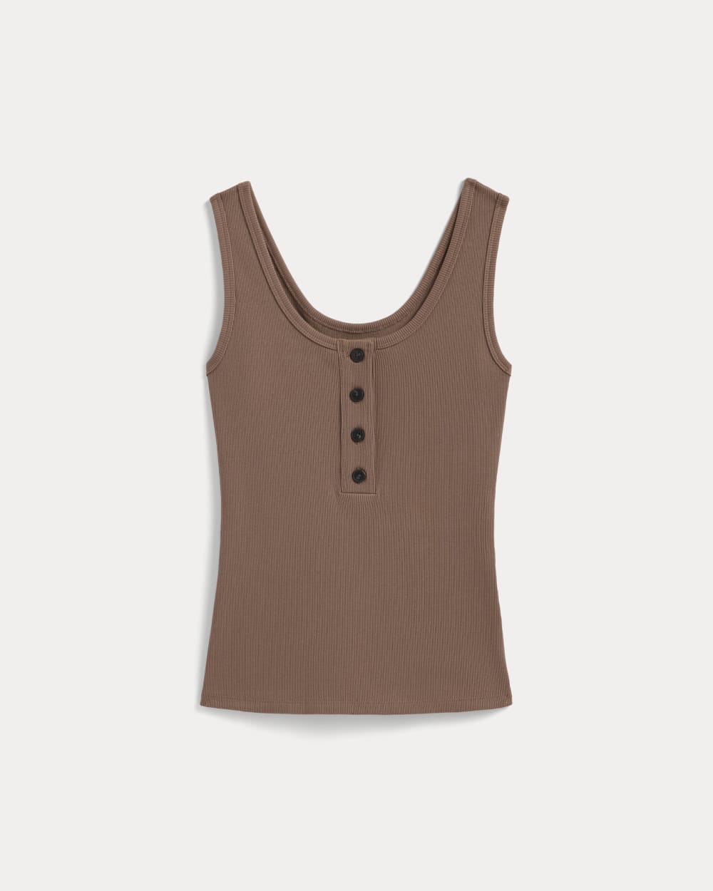 The Selfie Henley Tank in Mocha — alternate view