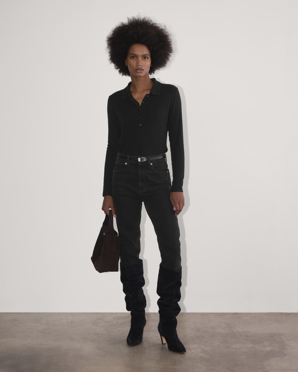 The Henley in Butterluxe in Black — detail view