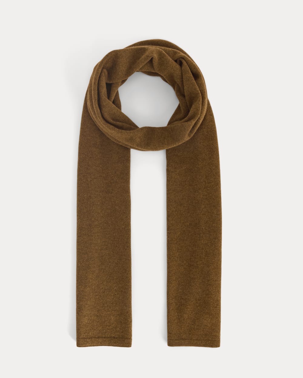 The Cashmere Scarf in Heathered Toffee — front view