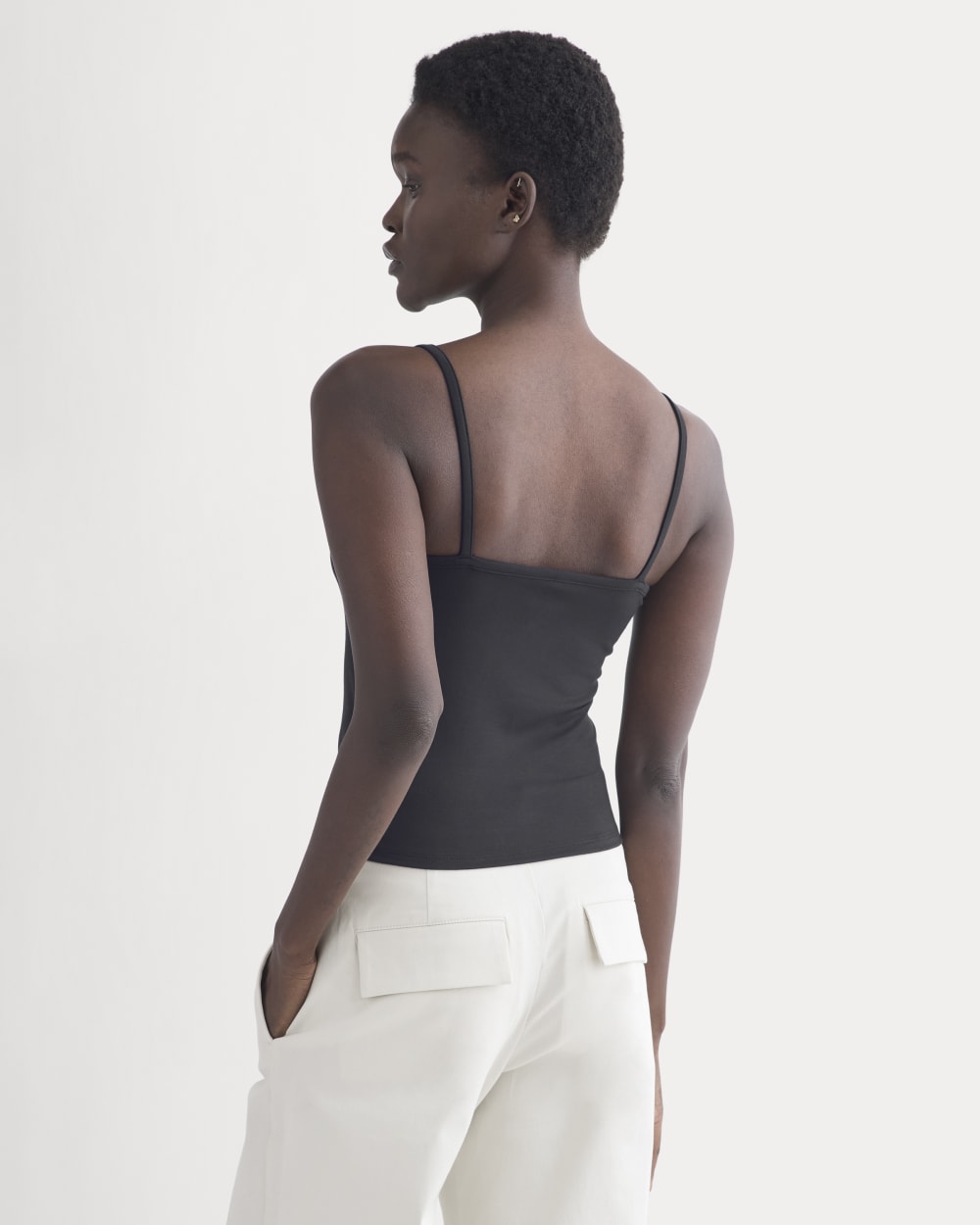 Scoopneck Cami in Black — detail view