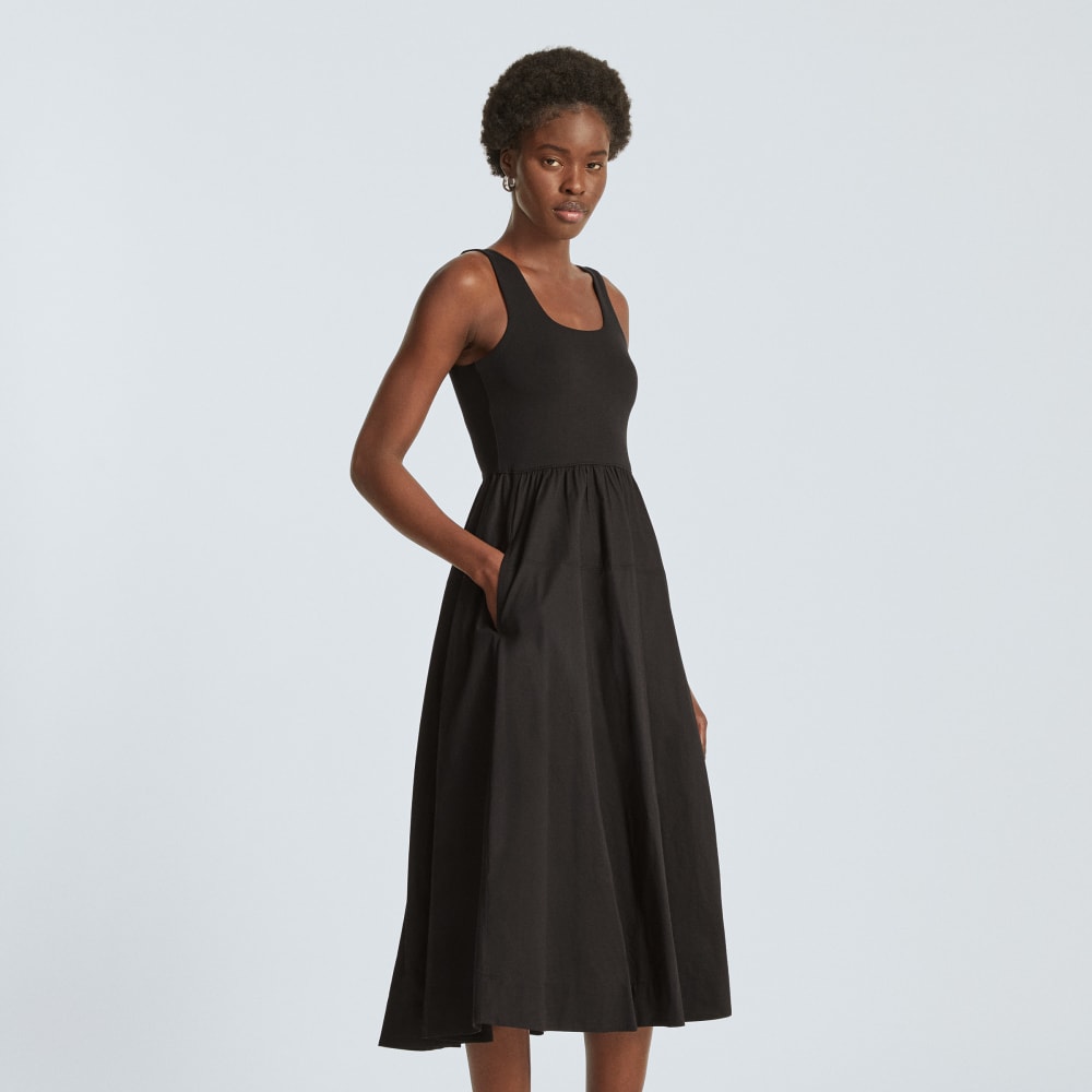 The Riviera Dress in Black — detail view