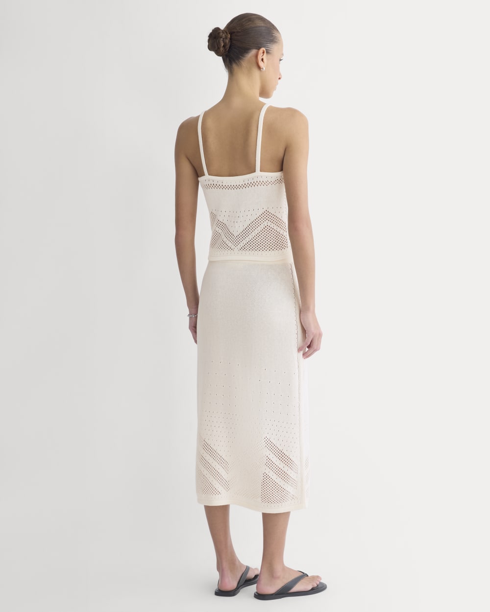 Lace-Knit Cami in Bone — detail view
