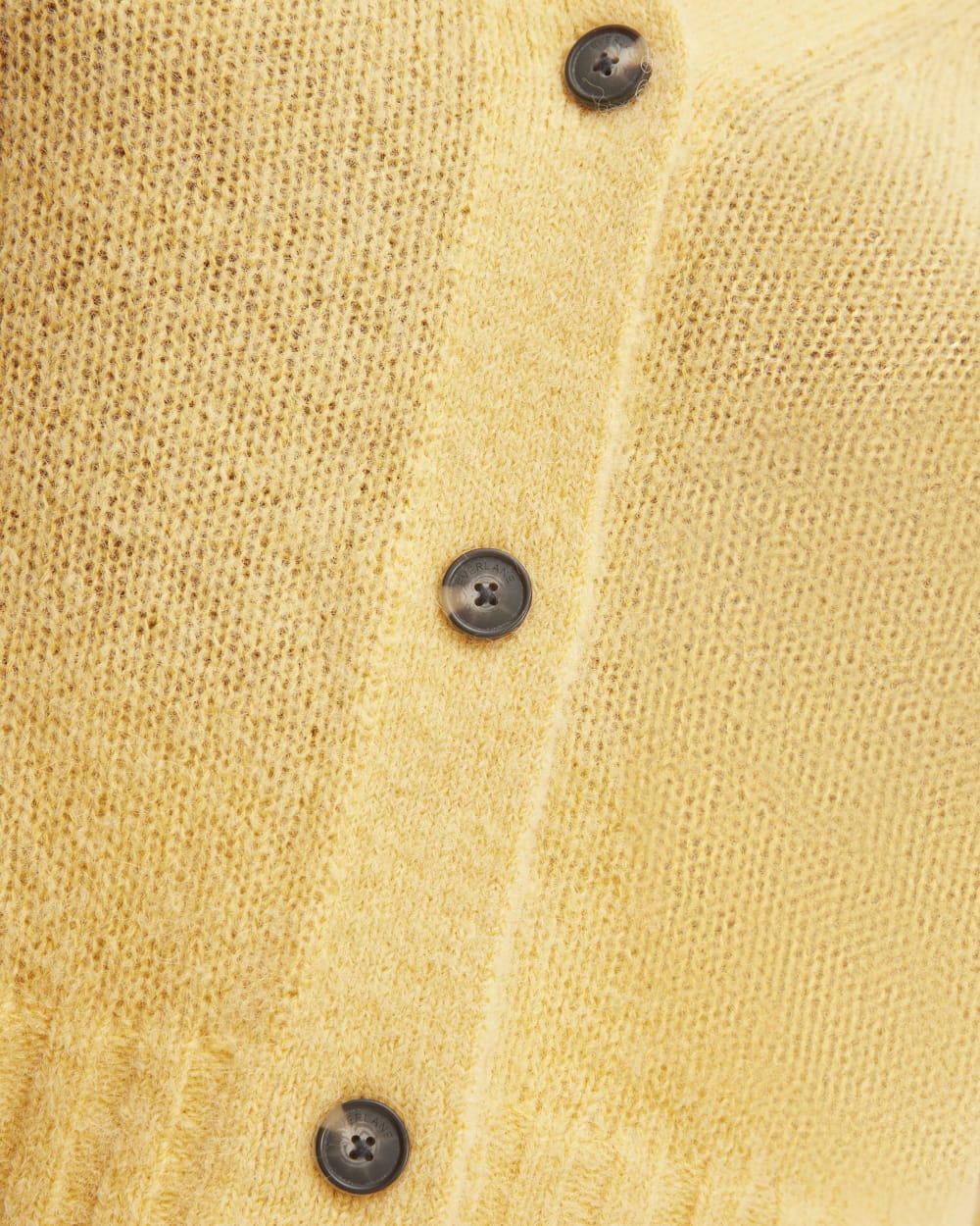 The Alpaca V-Neck Cropped Cardigan in Raffia — detail view