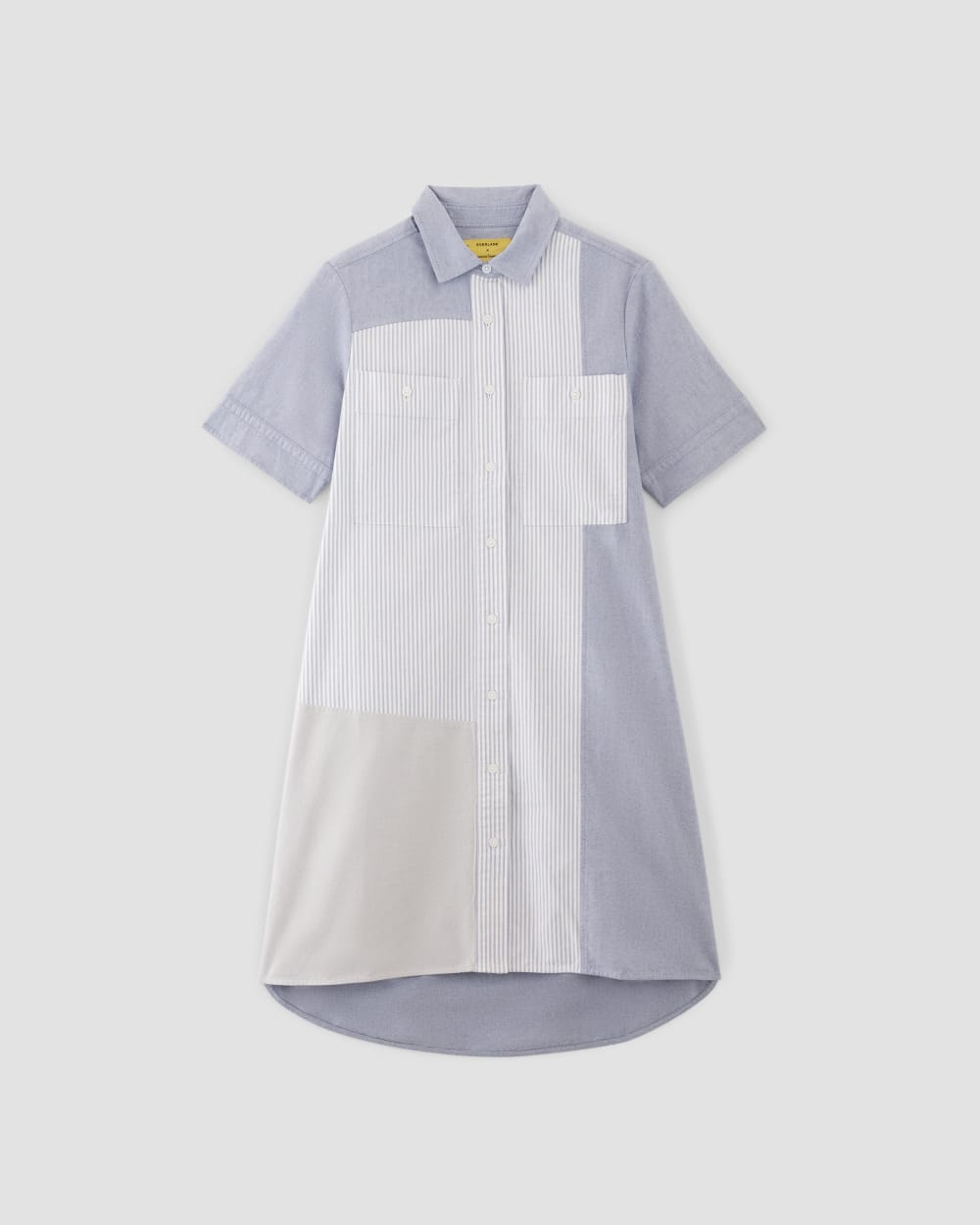 The Everlane x Marques' Almeida Patchwork Daytripper Dress in Blue Stripe Patchwork — alternate view