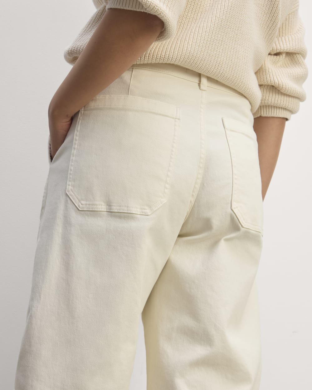 The Utility Curve Pant in Bone — detail view