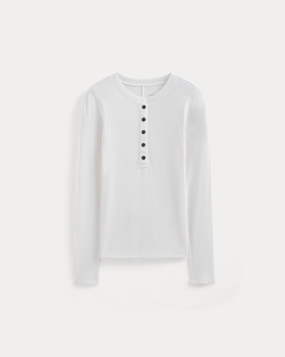 The Luxe Rib Henley in White — alternate view