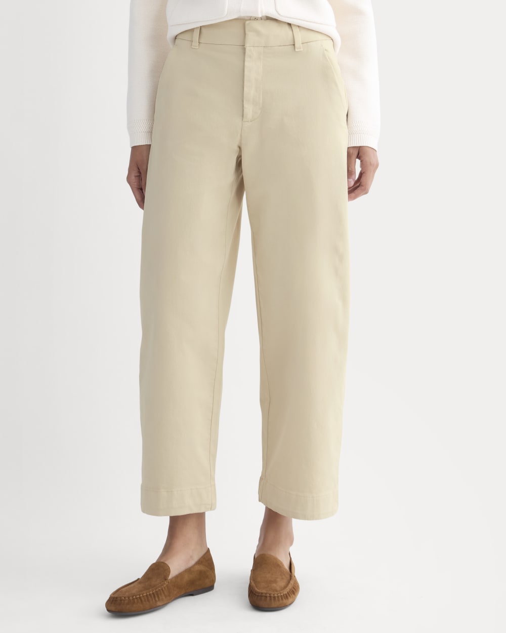 Cotton Twill Chino in Peyote — detail view