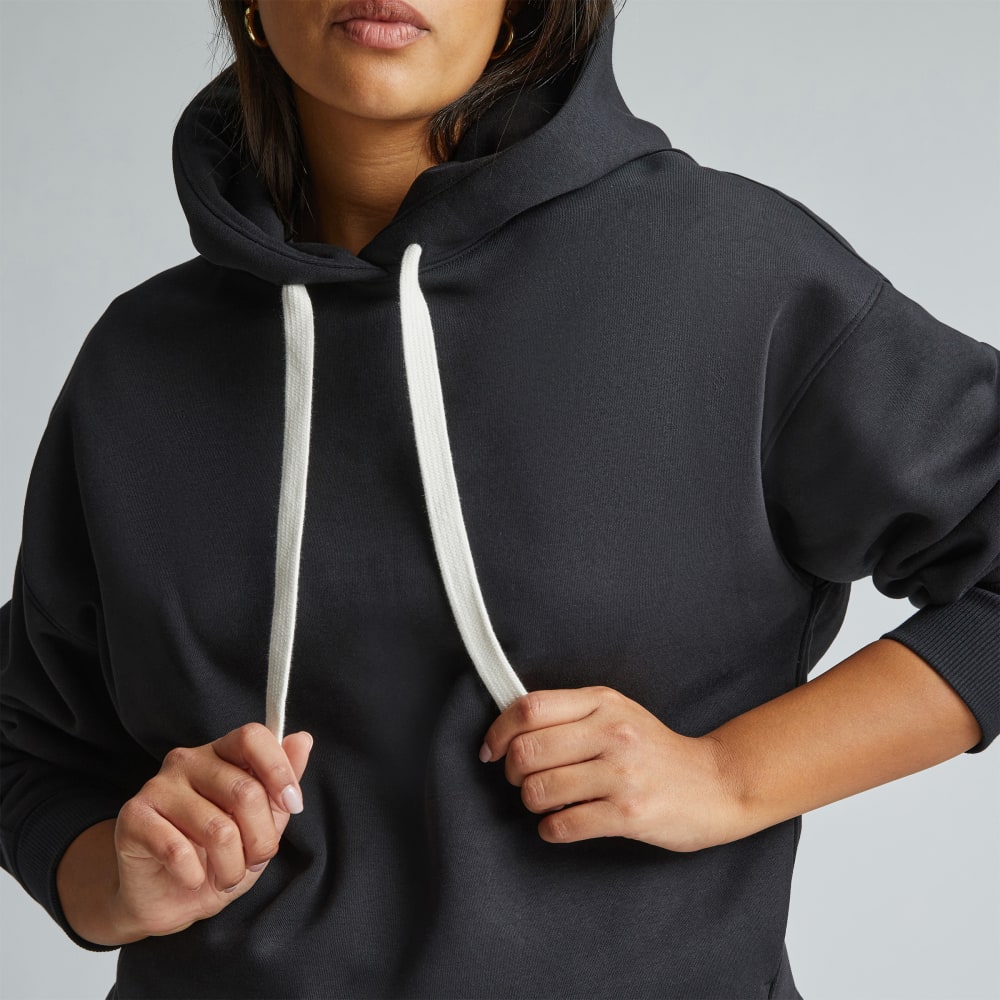 The ReTrack Hoodie in Black — detail view