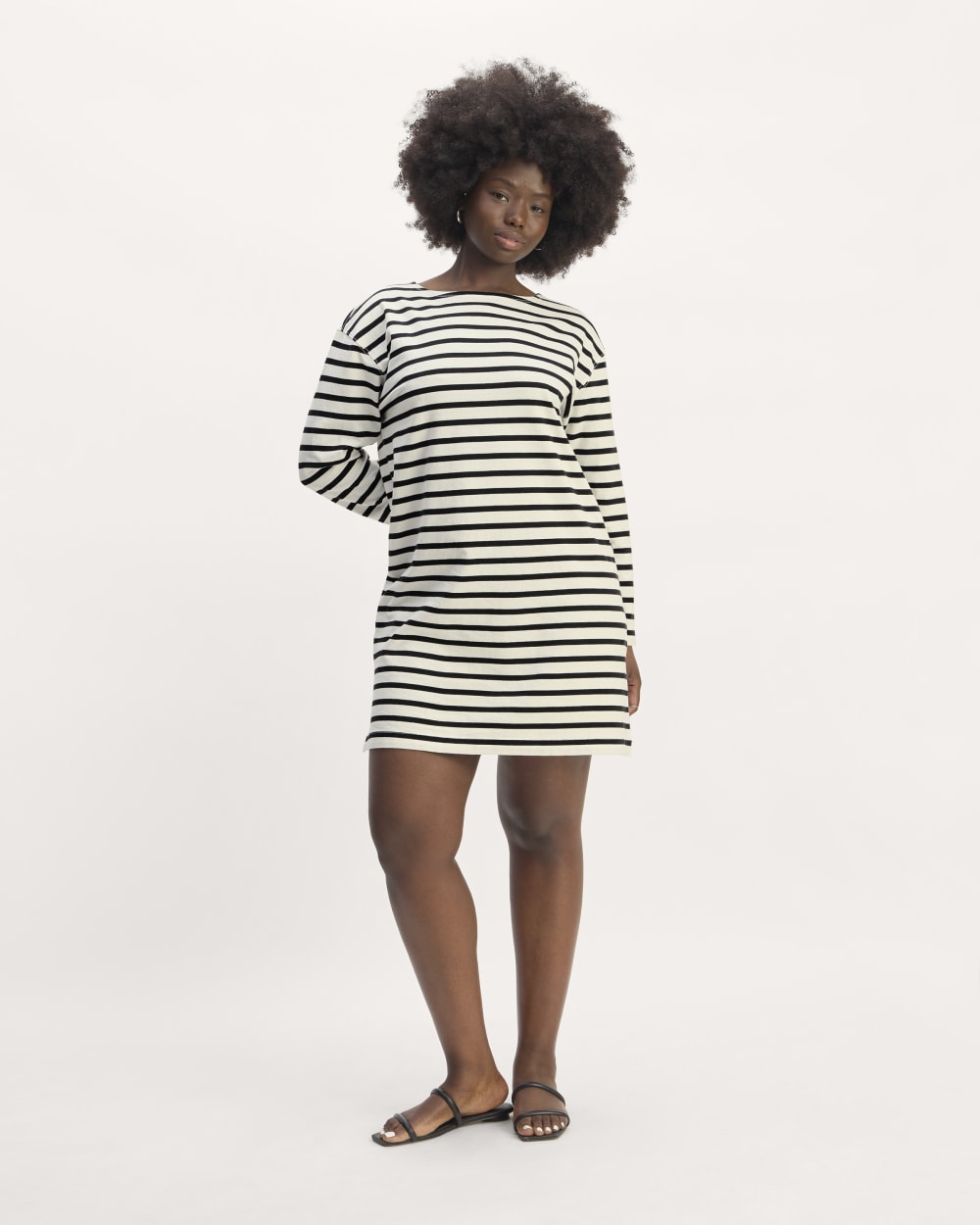 The Mariner Dress in Bone / Black — detail view