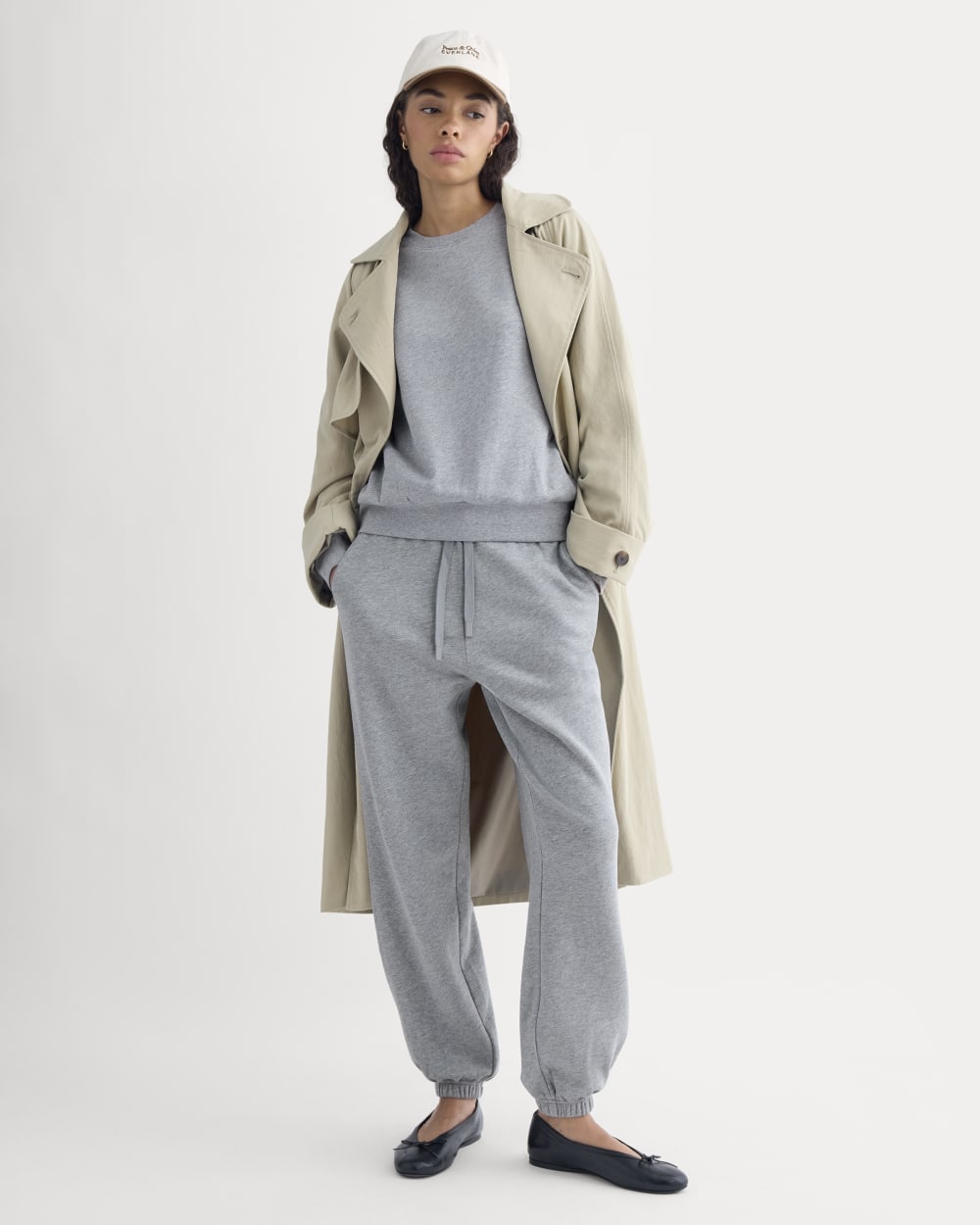 Lightweight Terry Jogger in Vintage Heather Grey — front view