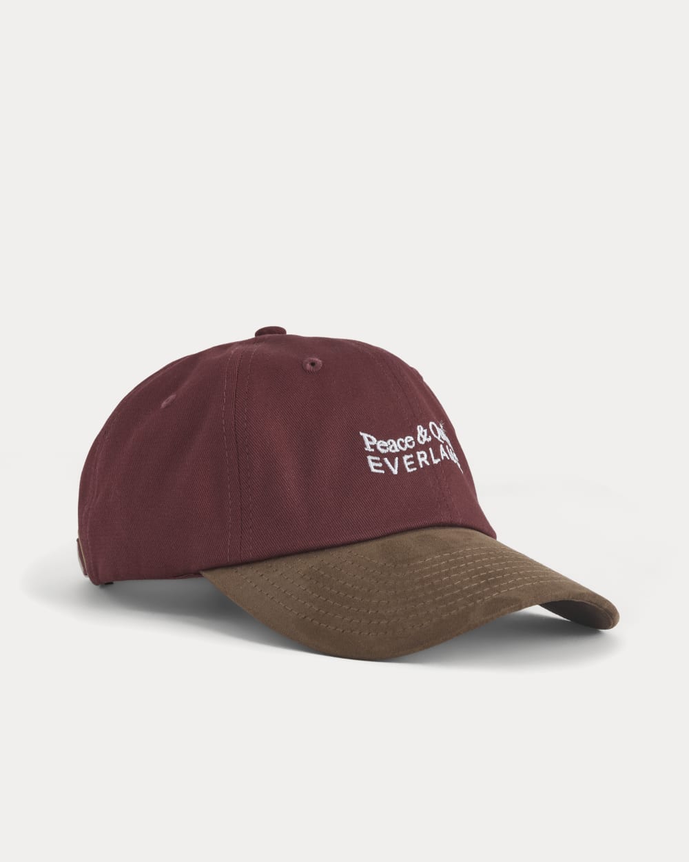 Everlane x Peace & Quiet Baseball Hat in Wine — front view