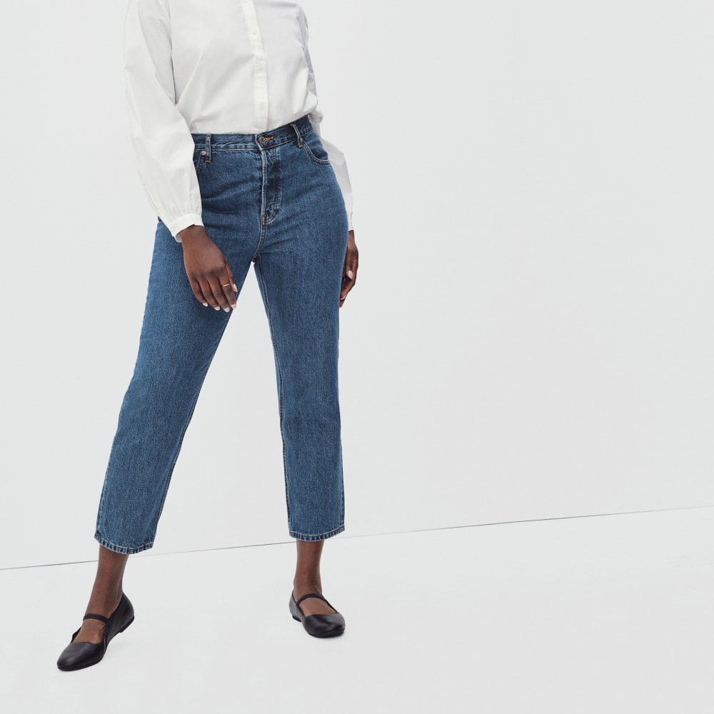 The '90s Cheeky Hourglass Jean in Medium Blue Wash — front view