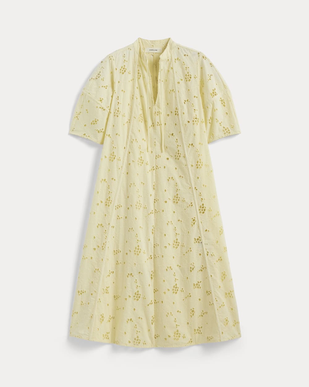 The Eyelet Midi Dress in Light Yellow — alternate view