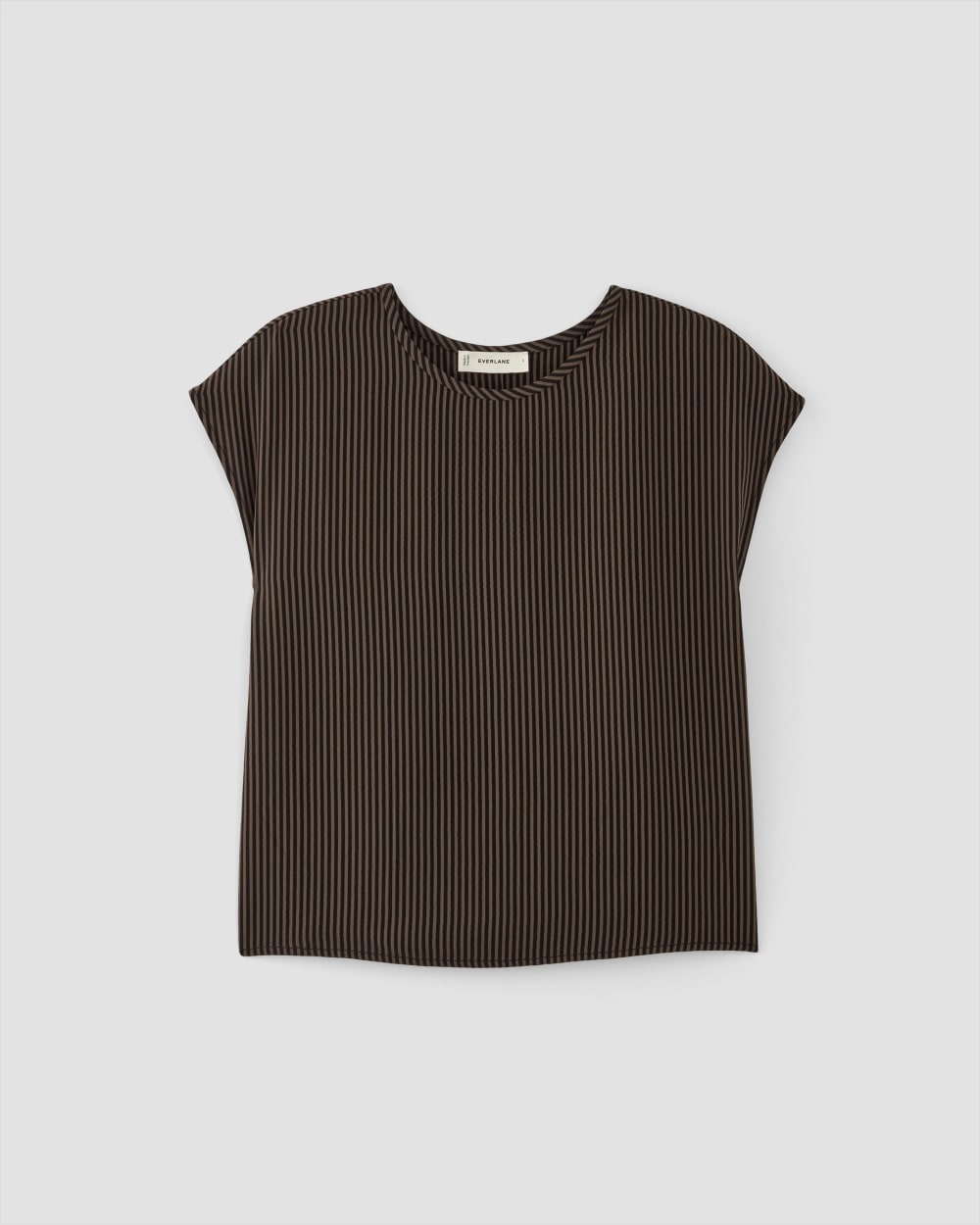 The Mini Jacquard Stripe Top in Cocoa / Black — alternate view
