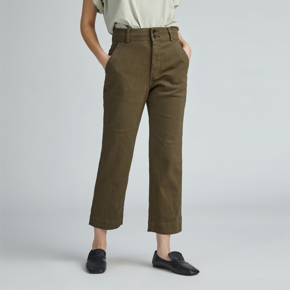The Organic Straight-Leg Pant in Beech — detail view