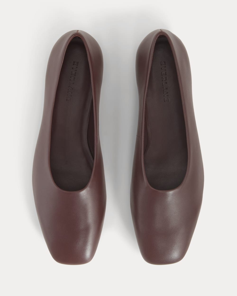 Gallery Square-Toe Flat in Burgundy — detail view