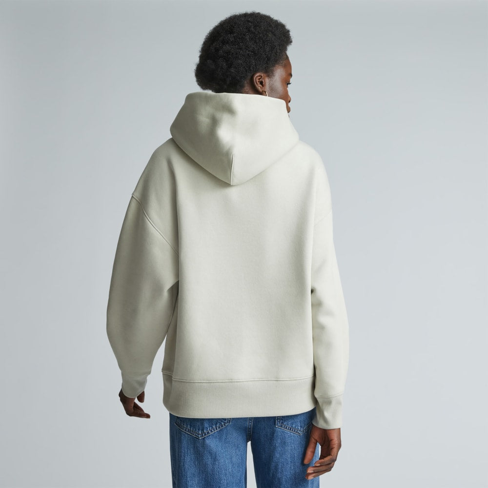 The ReTrack Hoodie in Pelican — detail view