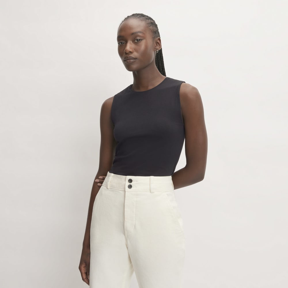 The Supima® Form Tank in Black — front view