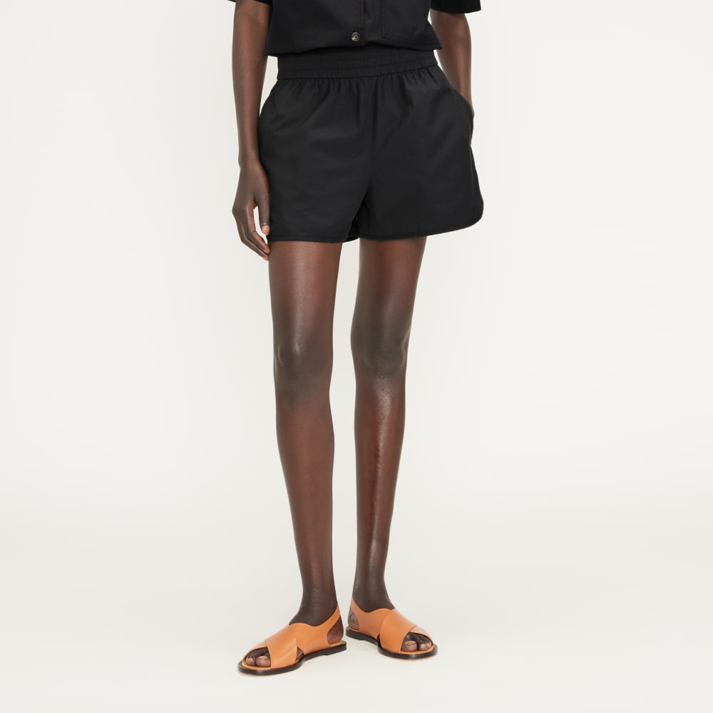 The Poplin Boxer Short in Black — front view