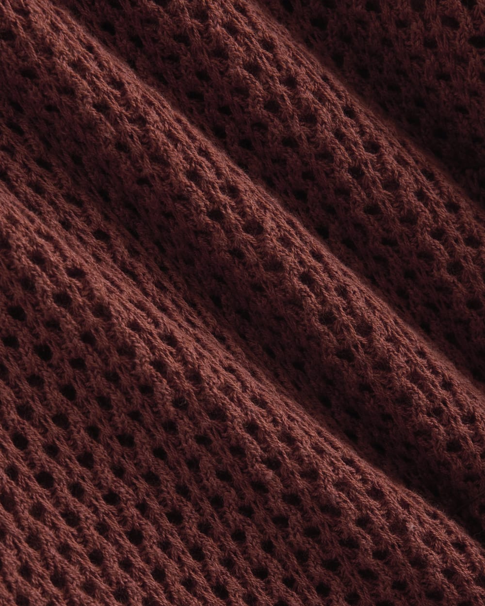Lace Knit Maxi Sweater Dress in Henna Red — detail view
