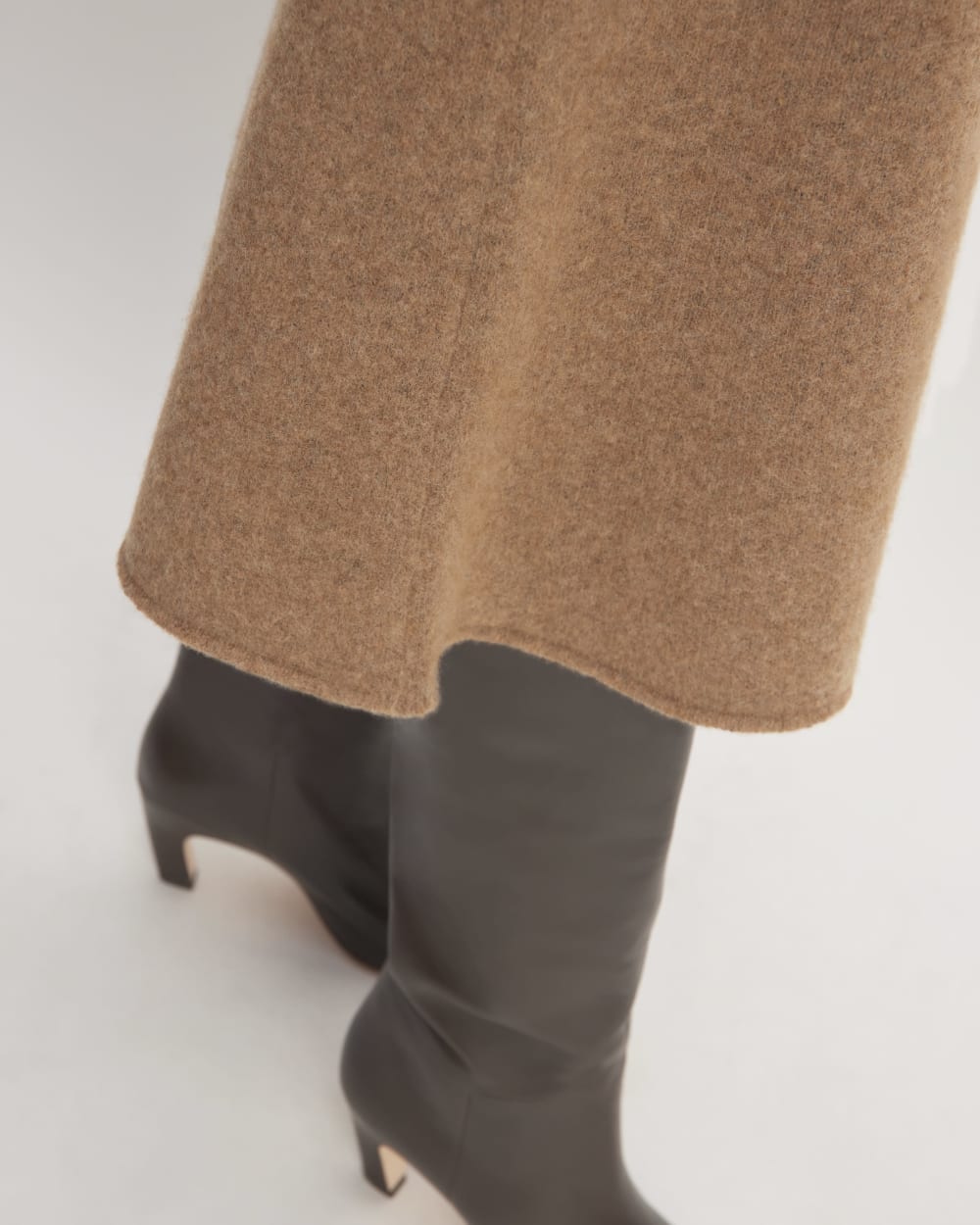 The Cozy-Stretch Sleeveless Midi Dress in Heathered Toasted Coconut — detail view