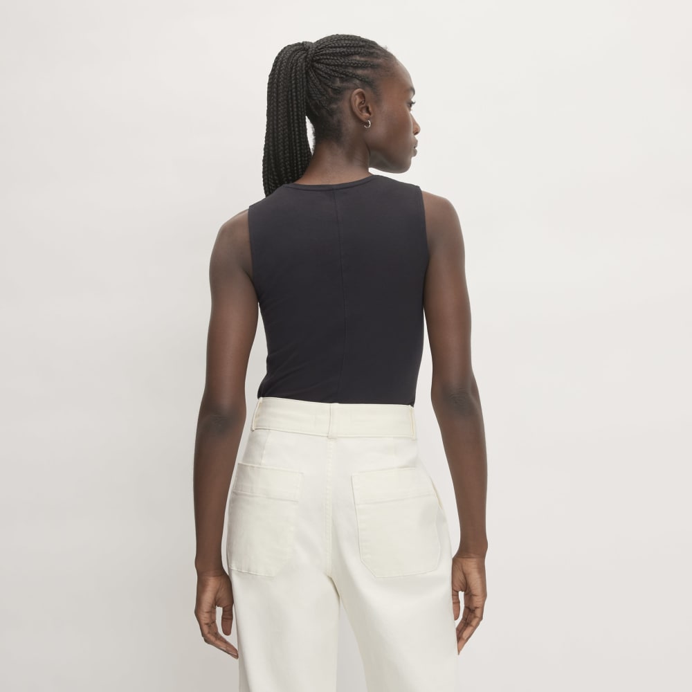 The Supima® Form Tank in Black — detail view