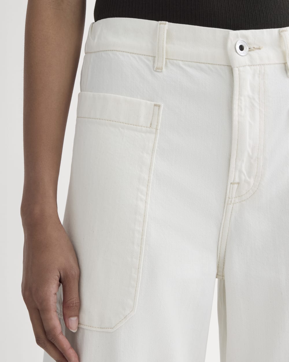 The Gardener Pull-On Jean in Bone — detail view